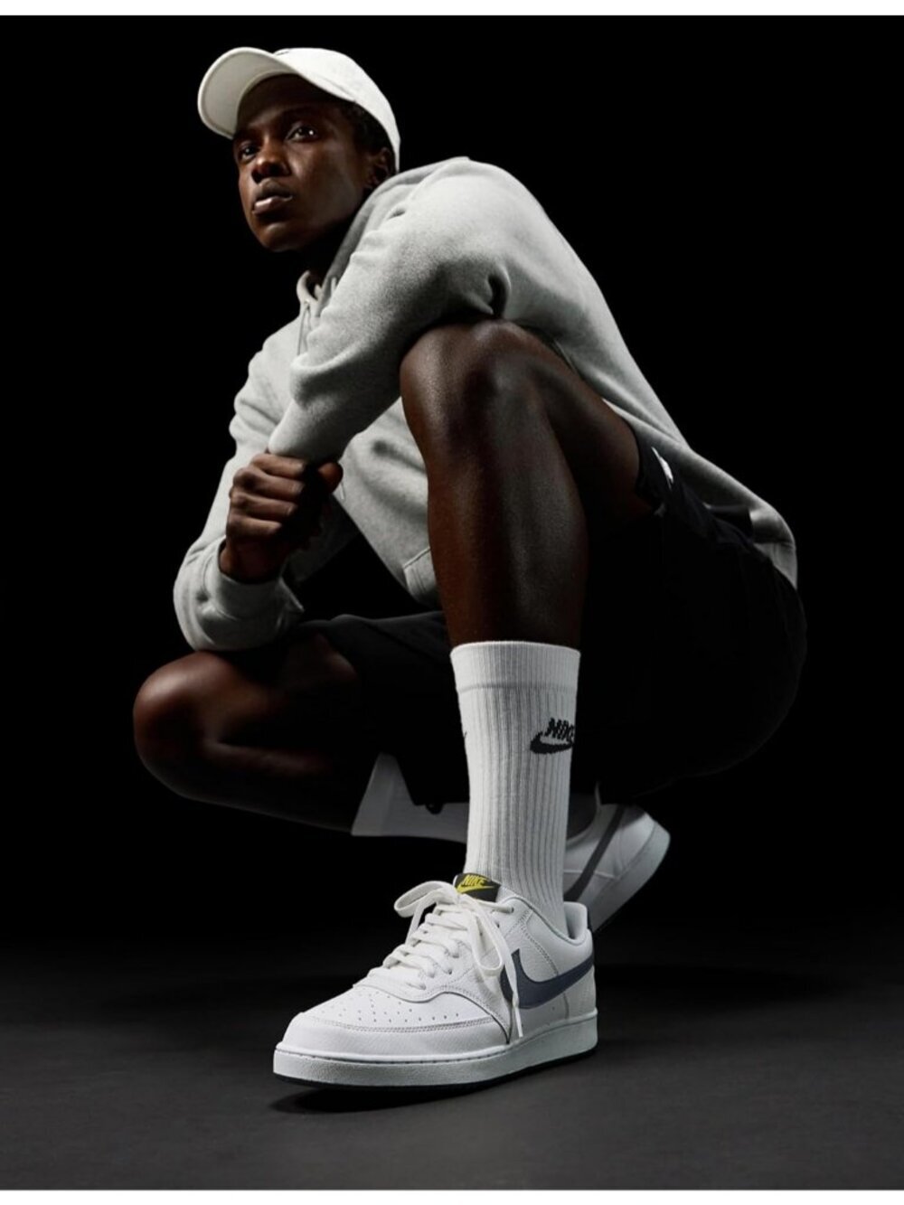 Nike Men's White Grey Court Vision Low Next Nature Classic Stylish Sneakers - Picture 2 of 7